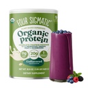 Czterech Sigmatic Organic Plant - Proszek białkowy nieflawowany z grzywą Lwa, Chaga, Cordyceps i więcej 124; Białko Wegańskie czyste Podwyższone do funkcji mózgu i wsparcia immunologicznego 124; 16,9 oz