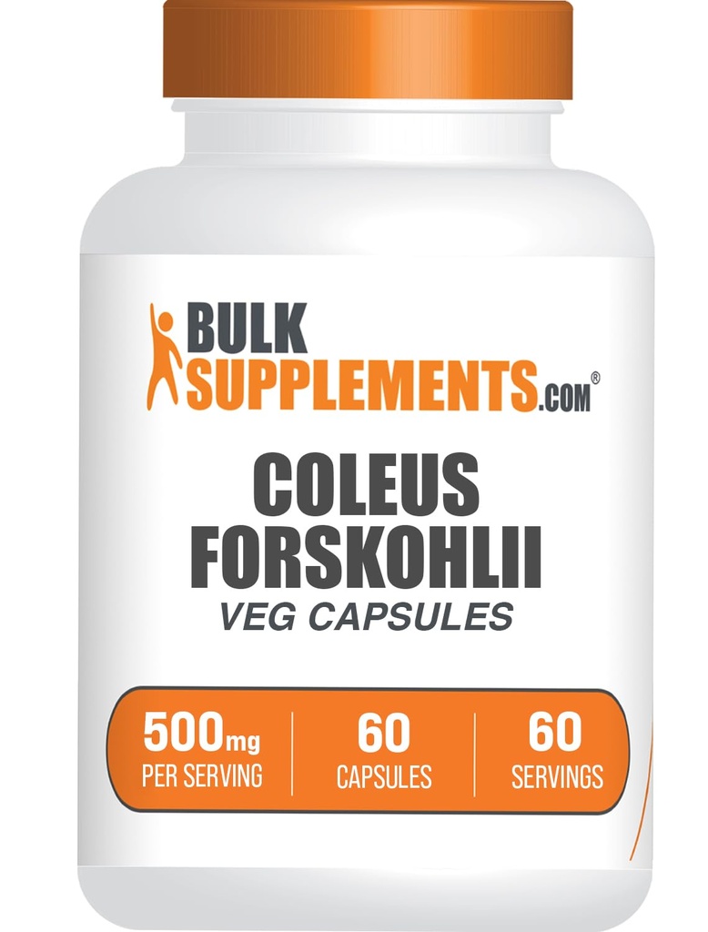 BulkSupplements.com Coleus Forskohlii Extract Kapsułki - Forskoliny Suplement, Forskoliny Kapsułki - Herbal Supplement, Gluten Free, 1 Kapsułka na Serving, 60 Kapsułki (Opakowanie 1)