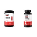 Force Factor Creatine Proszek 60 Służenia i witamina B Kompleks 60 Kapsułki Paleta dla Muscle Gain, Siła, Energia, i szybsze odzyskiwanie