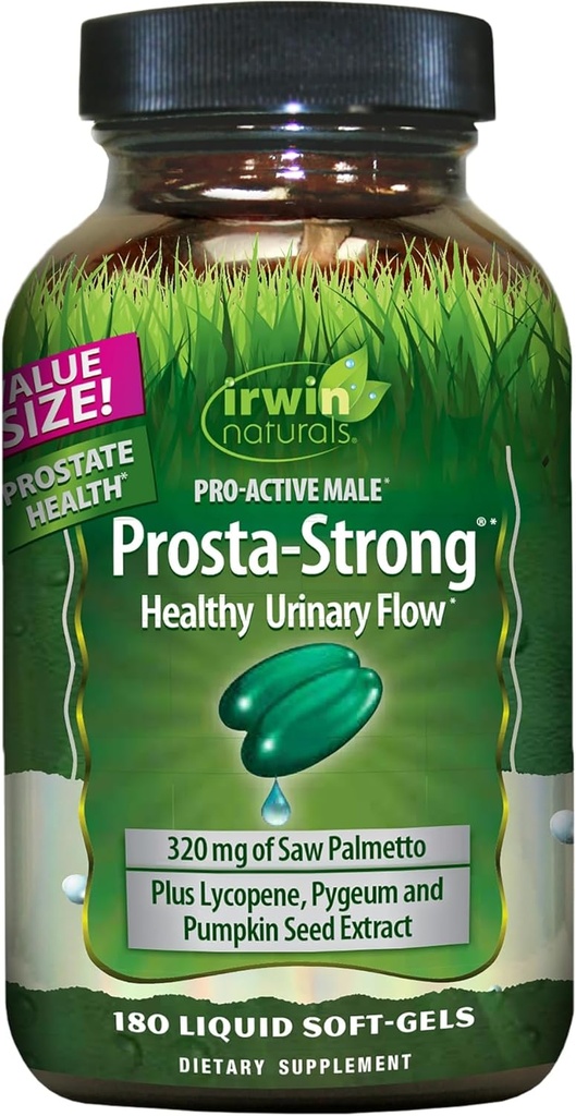 Irwin Naturals Prosta- Strong - 180 Softgels - Prostate Health Support with Saw Palmetto, Lycopene & Pumpkin Seed - Supports Urnary Flow