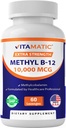 Witamatyczna metylowa B12 (metylokobalamina) 10 000 µg - 60 Lozenges - Superior Source of Vitamina B12 for Energy & Nerve Health