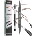 9708 2- Tip Double- Ended Eyebrow Pen, 2- in-1, z pędzlem Eyebrow. Dowód Wodoodporny i Pot, Precyzyjny, Płynny Brow, 5 Cienie, Długoterminowe (3 # Ciemny Brown)