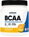 Nutricost BCAA Proszek (Pomarańczowy Mango, 60 Służenie) - 2: 1: 1 Optymalny stosunek, Gluten Free, Non-GMO, Wegetarianin