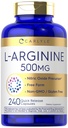 Carlyle L- Arginine 500 mg kapsułki 124; 240 Hrabia 124; Oksyd azotowy Prekursor 124; Wolna postać Amino Acid Acid 124; Non-GMO & Gluten