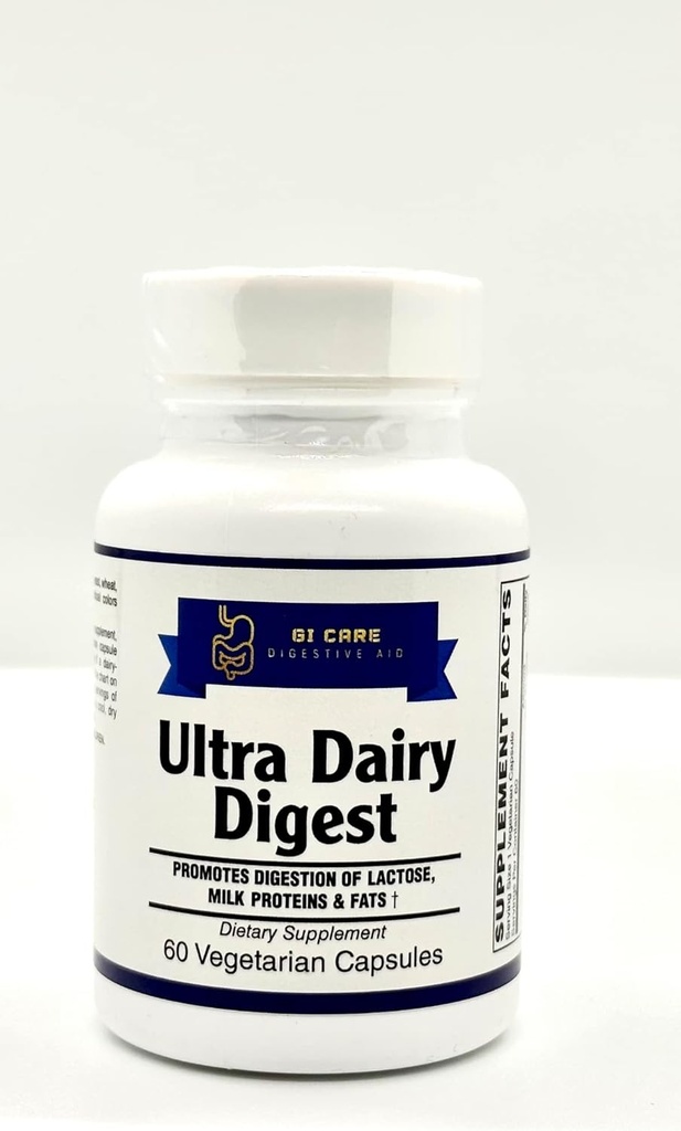 Ultra Dairy Digest- Helps Digestion of Lactose containing Products, Milk PROTEINS & Milk FATS † (for Milk/Dairy Intolerance) 3-in-1 Formula