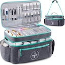 BAGSFY Travel Medicine Bag Organizator, Torba medyczna Puste, Pill Bottle Organizer for Home, Duży magazyn leków, Travel Carry Case pierwszej pomocy Kit Puste, Zestaw awaryjny.