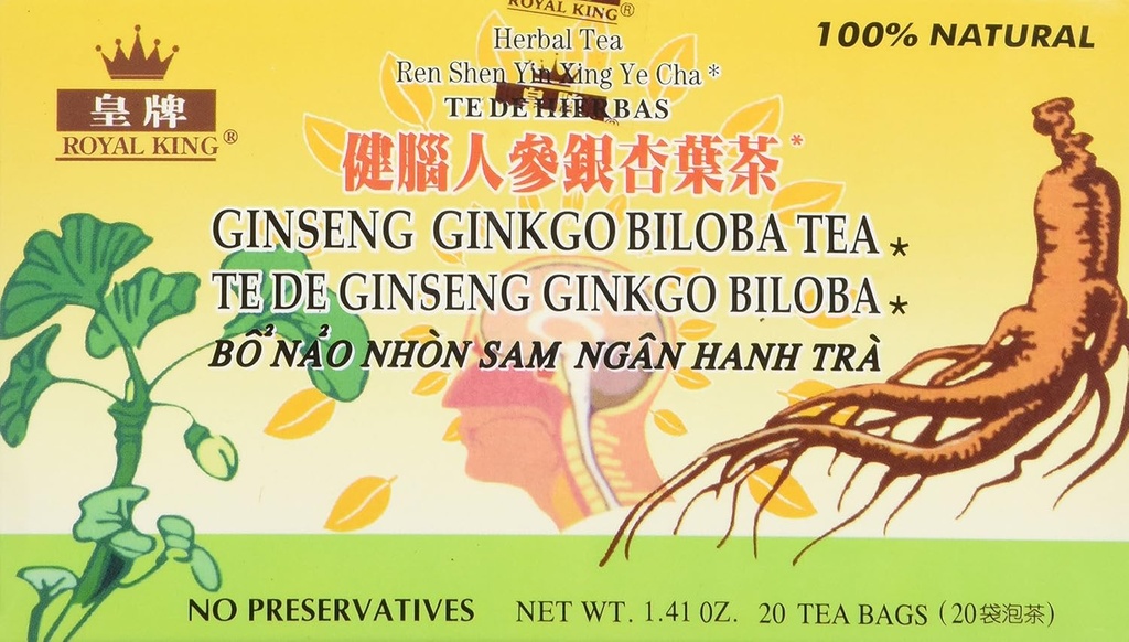 Królewski król Ginseng Ginkgo Biloba Tea (20 worków)