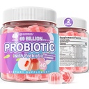 2Pack Probiotyczne + Prebiotyki Gummies Sugar Free 60 Miliard CFU, 11 Szczepy Probiotyki Wypełnione Gummies dla kobiet Mężczyźni Digestive Health i Gut Health, Wspomaga zaparcia, Biegunka, Gaz & Bloating