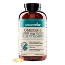 NatureWise Extra- Siła Omega 3 Suplement oleju rybnego - 1000mg na serwowanie - 600 EPA & 400 DHA i witaminy E - Wsparcie dla Heart & Brain Health - Lemon Flavor, GMO- Free - 360 Softgels [6- Month Supply]