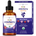 NutraChamps Black Elderberry for Kids Liquid Drops, 10: 1 Extract Sambucus Elderberry Syrop dla dzieci, Sugar-Free European Elderberry Drops Berry Flavor, Wsparcie immunologiczne, 4 Month Supply