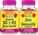 WellYeah Witamina D3 + K2 Dzieci + Cynk Dzieci 15 mg, Gummies Bundle - Great Desting, Suplement witaminy, Gluten Free, GMO Free, Gummy do żucia