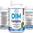 Suplement DIM - 150mg DIM (diindolilometan), brokuły, D- glukaran wapnia i biochina - Równowaga hormonalna dla mężczyzn i kobiet, estrogen, równowaga menopauzy - 60 kapsułek
