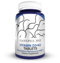 Nootropics Depot Witamina D3 + K2 z witaminą C Tabletki 124; 60 Hrabia 124; Cholekalcyferol + Menaquinone- 4 (MK- 4) Glukoza 124; Nastrój, & Bone Health 124; Zdrowe wchłanianie wapnia
