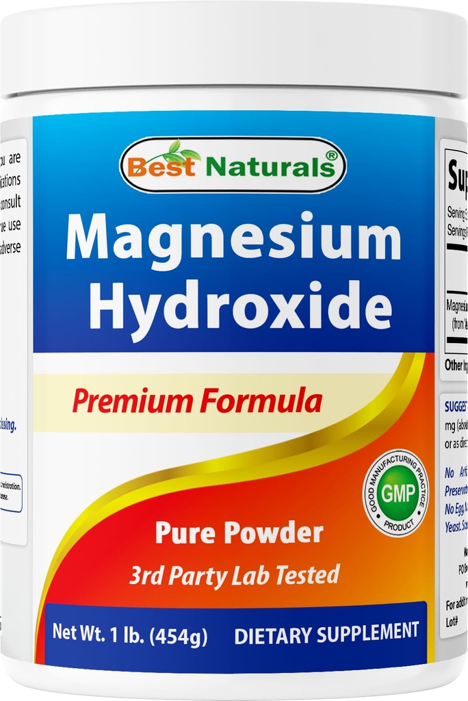 Najlepsze Naturals Magnezu Hydroxide Proszek - 380mg Magnezu pierwiastkowego na serwowanie - 454 Służenia na Kotainer - 1 funt