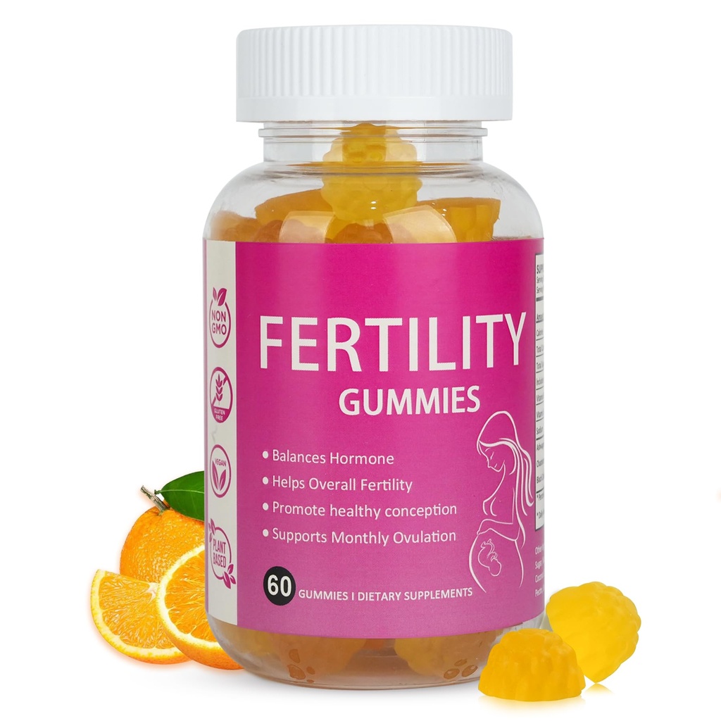 Laicuherb Fertility Support Gummies for Women Hormonal Balance & Conception Support, Prenatal Vitamins with Myo-Inositol & Pantothenic Acid, Fertility Gummies for Women Get Pregnant Fast, 60 Count
