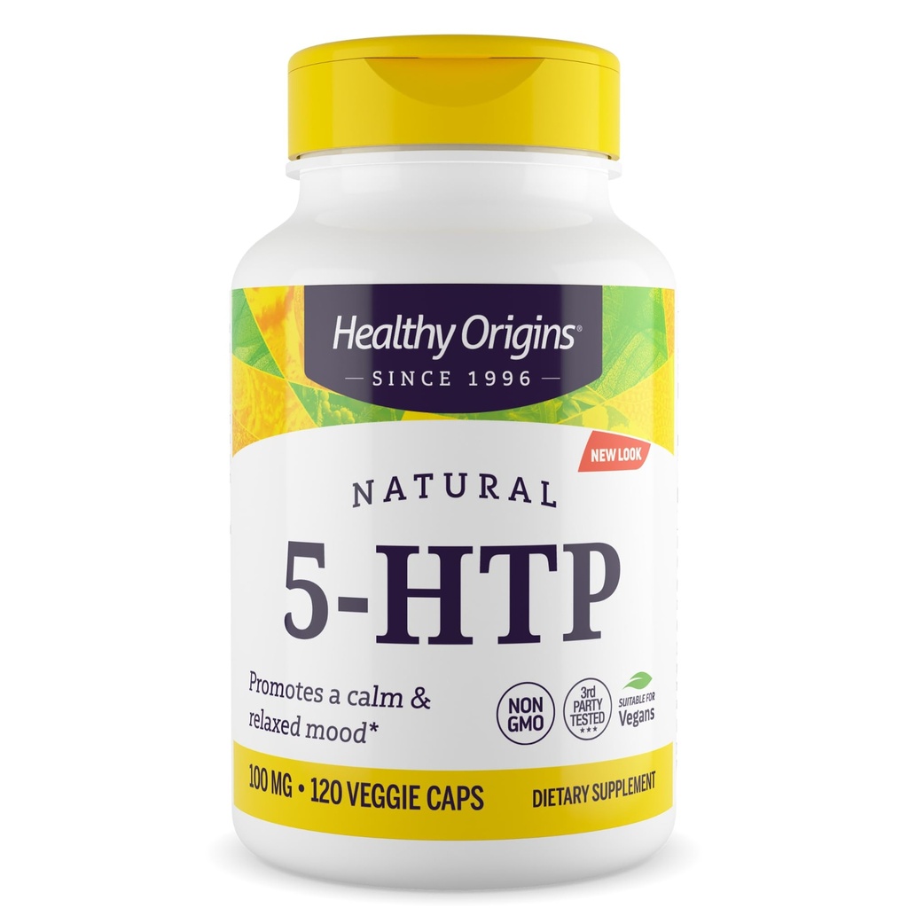 Zdrowe początki - 5- HTP 100mg, 120 Kapsułek wegetariańskich, (5- Hydroksytryptofan), Non-GMO, Gluten- Free, Wegan
