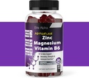 Cynk + Magnez + Witamina B6 Max Wytrzymałość Gummies - Mocny All- Naturalny Cynk, Magnez, B6 dla wsparcia immunologicznego i energii mięśniowej i odzysku