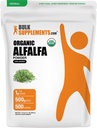 BulkSupplements.com Organic Alfalfa Grass Powder - Alfalfa Supplement, Green Superfood Powder - Wegan & Gluten Free, 5g na Serving, 500g (1.1 lbs) (Opakowanie po 1)