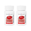 GeriCare Ferrous Sulote Tablets 325 mg, Żelazo elementarne 65 mg suplement żelaza wysokiej mocy 124; Suplement diety 100 Count. (Opakowanie 2)