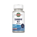 KAL Liposomal witaminy K2 Suplement z MK7 100 µg - Wysoka absorpcja, Liposomal Technology - Advanced Bone Support - Wegan, Gluten Free, Made Without Soy, 30 Służenia, 30 VegeCaps