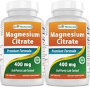 Najlepsi naturale Magnezu Citrate (Citrato de Magnesio) 400mg 250 tabletek (400 mg magnezu pierwiastkowego na 2 tabletki) (2)
