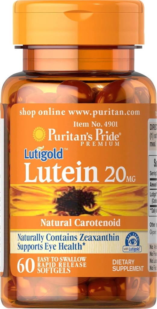 Pride Lutein Puritan 20 mg z Zeaksantyną 60 Softgels