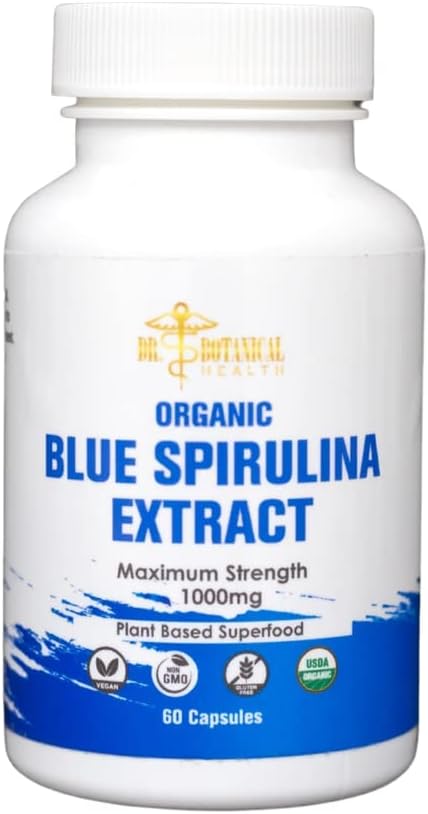 Niebieskie kapsułki Spirulina - organiczne - 1000 mg - 60 kapsułek