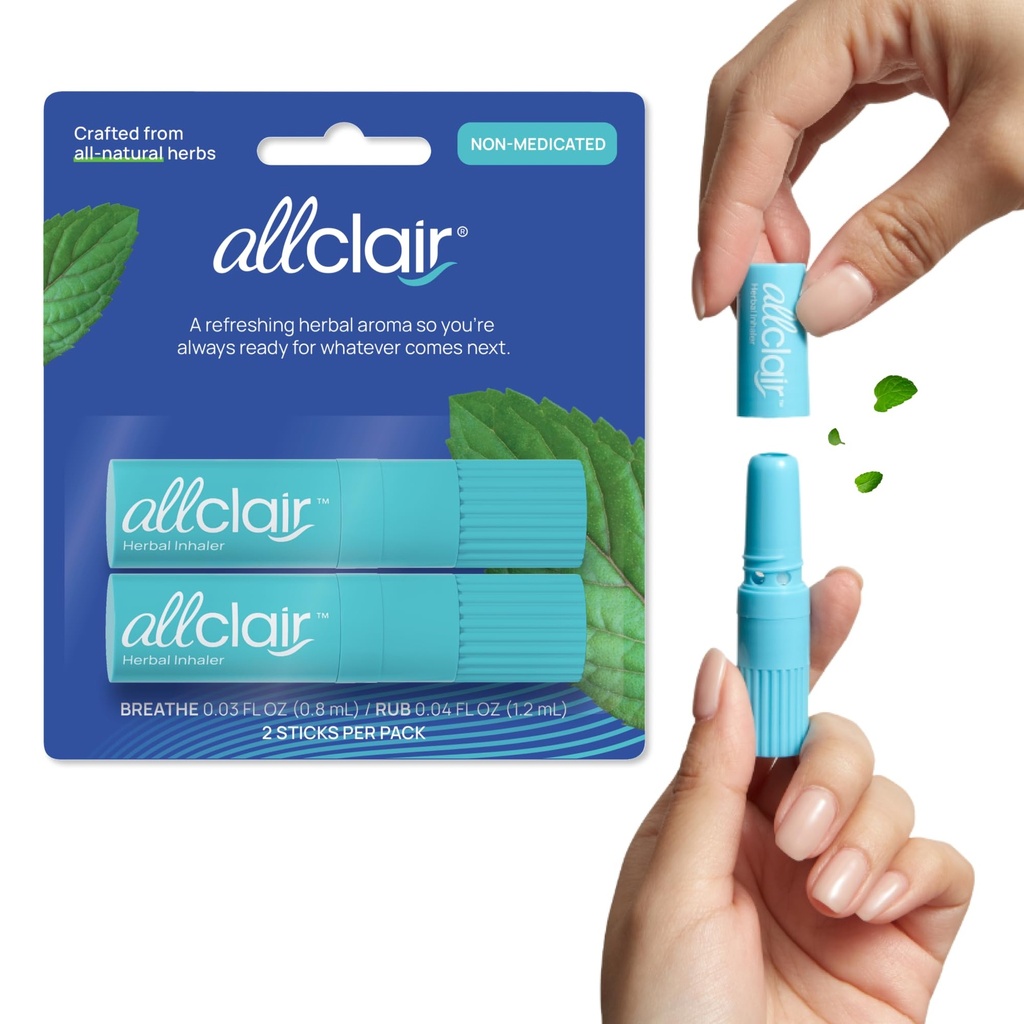 Nudności Relief Inhaler - Przejmij kontrolę choroby ruchowej, choroby poranne, leki, stres - Szybkie, naturalne, wolne od narkotyków, Non- Drowsy & Przenośne Podróże Esential - Opakowanie 2 Inhalers