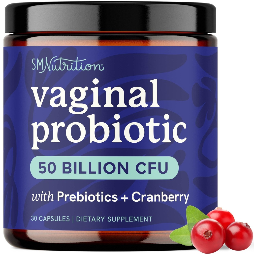 Vaginal Probiotics | 50 Billion CFU for Vaginal Health & pH Balance for Women | Healthy Odor & Yeast Balance | Womens Probiotics and Prebiotics with Cranberry Extract | Vegan & Gluten-Free | 30 Ct