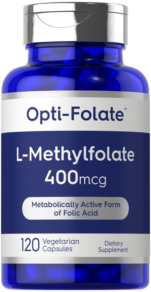 Carlyle L Metylfolate 400 μg 124; 120 Kapsułki wegetariańskie 124; Zoptymalizowany i aktywowany folian metylowy 124; Nie-GMO & Gluten