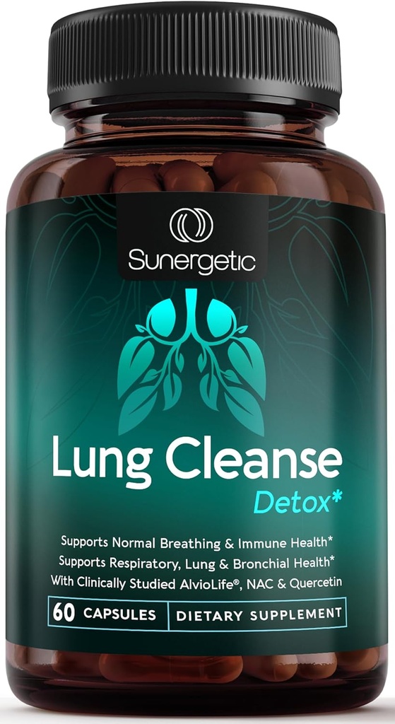 Supplement Supplement Lung Supplement - Supplement Lung Cleanse & Detox With Mullein Leaf, NAC, Bromelain & Boswellia- Lung Health Formula dla układu oddechowego, oddychania i Bronchial Health- 60 Kapsułki