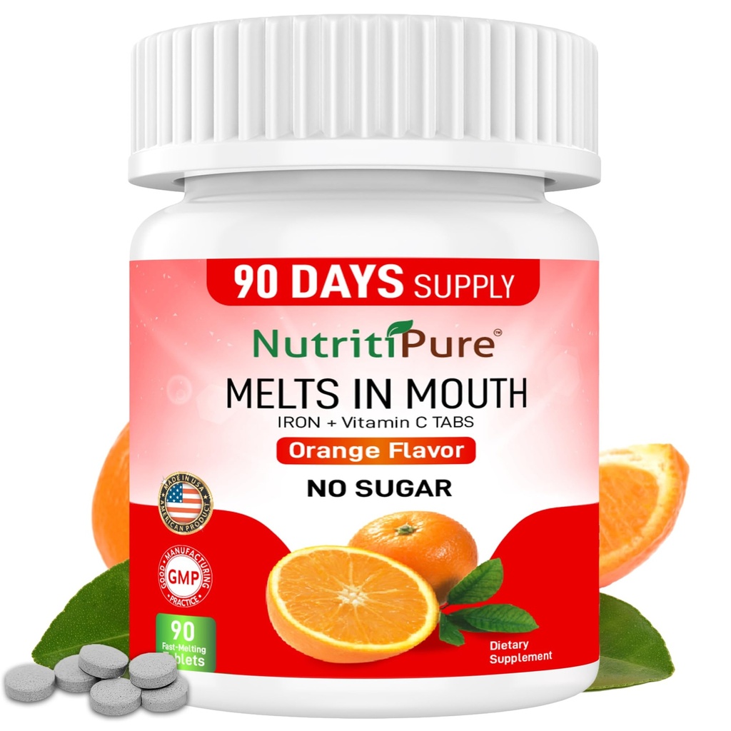Żelaza do żucia dla kobiet / mężczyzn (Żelaza karbonylowa 18 mg z witaminą C 30 mg) Tabletka w kolorze pomarańczowym 90