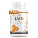 ADK 10 Suplement witaminy + Oliwa z oliwek dla lepszej absorpcji - z witamin A + D3 (10 000 j. m.) + K2 (MK7 + MK4) - 90 Kapsułki - Wegetariański - Non-GMO
