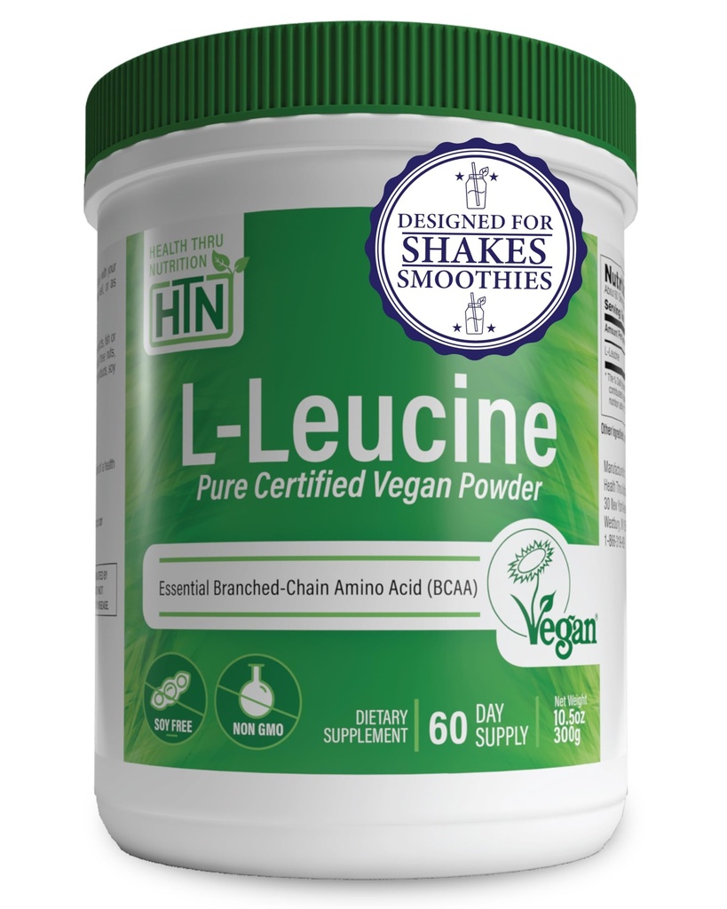 Zdrowie Thru Nutrition Pure L- Leucine Powder 300g < 124; Certified Vegan < 124; Fermented < 124; Non- GMO < 124; Esential BCAA < 124; 3rd Party Tested < 124; 5 Grams per serving < 124; (60 Servings)