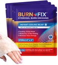 BurnFix ® - 4 Pack-Burn żel ubieranie 4 x 4 "Burn Care Cream pierwszego leczenia. Natychmiastowa ulga w bólach opalanie hydrogelem dla oparzeń pierwszego stopnia, razor i oparzeń słonecznych do domu, pracy, ognia, EMS