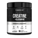 Jacked Factory Creatine + Glutamine - Suplement do kreatora L- Glutamina do Odzyskiwania Mięśnie, Wzrost mięśni, Zwiększona siła, Zwiększona energia wyjściowa, i Gut Health - 30 Służenia, Unflavored