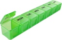 Sukuos Extra duży 7 dzień Pill Organizator Łatwy do otwarcia, Cotygodniowe Pill Box Codzienne leczenie Case z wyraźną Lid, Silkscreen Wydrukowany uchwyt witaminy do olejów rybnych lub suplementów (zielony)