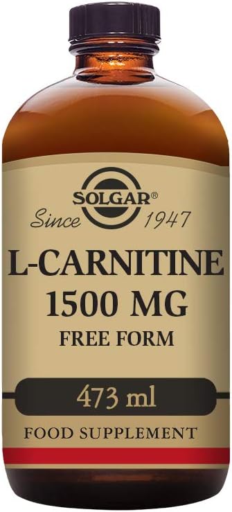 Solgar L- Carnitine 1500 mg Liquid, 16 oz. - Natural Lemon Flavor - Heart Health - Wspomaga energię, Metabolizm, Ćwiczenia Endurance & Recovery - Non-GMO, Wegan, Gluten & Dairy Free - O 31 Sługi
