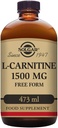 Solgar L- Carnitine 1500 mg Liquid, 16 oz. - Natural Lemon Flavor - Heart Health - Wspomaga energię, Metabolizm, Ćwiczenia Endurance & Recovery - Non-GMO, Wegan, Gluten & Dairy Free - O 31 Sługi