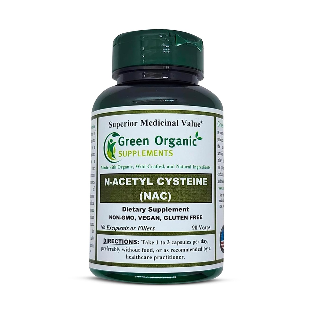N- Acetylo Cysteina (NAC), 90 VCaps, Wysoka Absorbacja, Nie-GMO, Gluten- Free Glutens 124; Równowaga układu immunologicznego i wspiera zdrowie (Opakowanie 1)