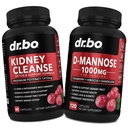 Nerki Cleanse & D Mannose Suplementy - Nerki Detox Supplement Supplement, D- Mannose 500mg 1000mg Kapsułki - DMannose & Naturalna żurawina do wsparcia Nerki, Bladder & Urynary Tract Suplementy zdrowotne