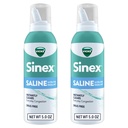 Ofiary Sinex SALINE Nasal Spray, Prochy wolne Ultra Fine Mist, Przezroczysty codziennie zatory zatokowe szybko, Przezroczysty Mucus z zimna lub alergii, Codziennie Użyj 5.0 fl oz x 2