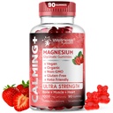 Magnezu Gummies Glycinate, 1000 mg - Magnezu Suplement do Relaks, Heart Health - Gummeje do żucia spokojny Magnesio dla dorosłych, Glicinato De Magnesio - Strawberry Flavor