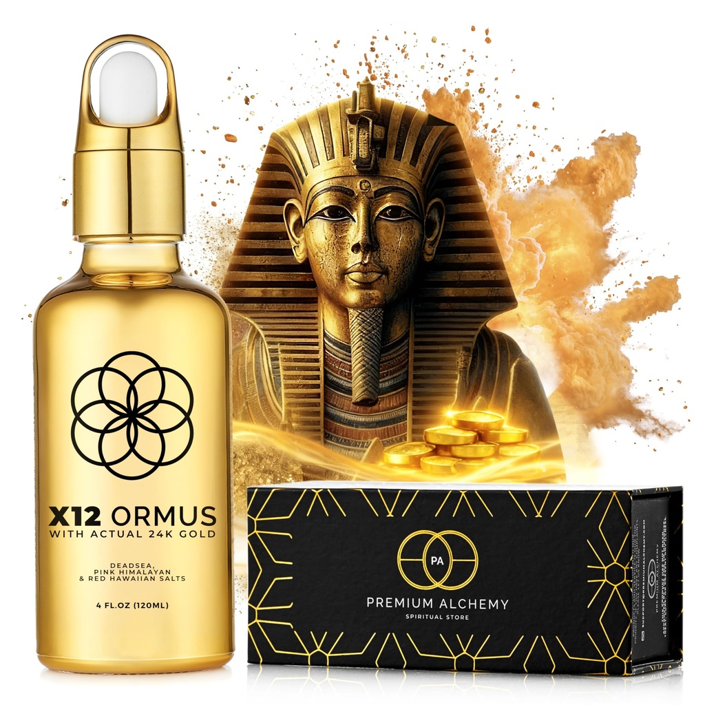 Ormus Monoatom Gold Concentrat X12 - Liquid Gold Made by Real Alchemists - 24k Food- Grade, Dead Sea & Himalayan Salt - Wspiera Pineal Gland, Lucid Dreaming, Medytacja