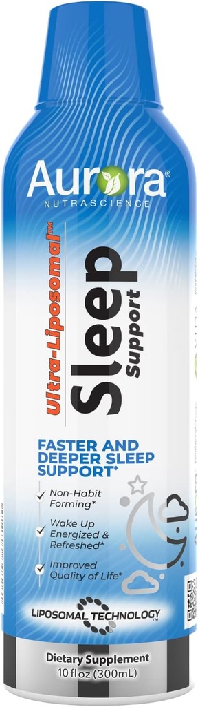 Vida Lifescience Aurora Nutrascience Ultra- Liposomal Sleep Assistance Support, obejmuje Melatonin, L- Theanine, Ashwagandha i Calming Rumianek, Rumianek, 30 Sługi, 10 fl oz