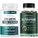 Sulforaphane Complex & 400mg DIM Suplement do zwiększenia równowagi estrogenowej dla kobiet 124; Advanced Microbeadlet Hormon Balance Supplement (60 Servings) z dodatkową siłą DIM (90 Servings)