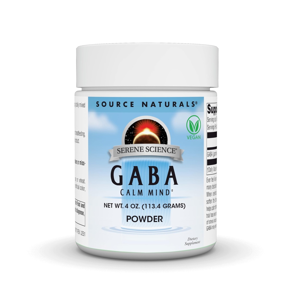 Źródło Naturals Serene Science GABA, spokojny umysł - 4 oz Proszek