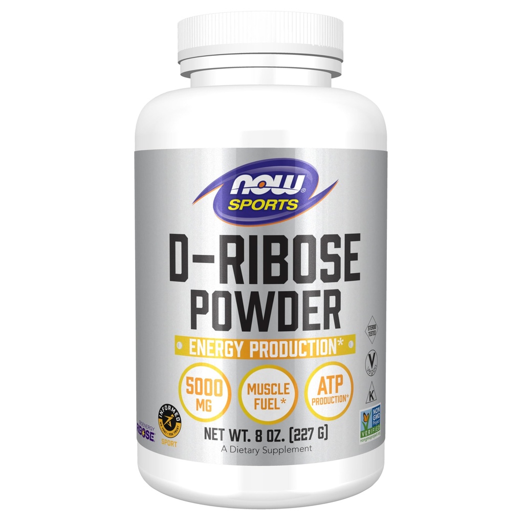 NOW Sports, D-Ribose Powder 5,000 mg,Energy Production*, 8 oz