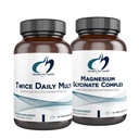 Designs for Health Magnezu Glycinate Complex (60 Kapsułek) & Two Daily Multi (60 Kapsułek) Bundle - Premium Multivitamin z Folate & Wysoka Absorpcja Suplement magnezu