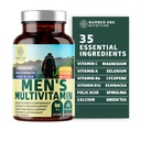 Numer 1 Żywienie Premium Daily Multimineralny suplement męski multimineralny [Gluten Free, Non-GMO], Witaminy A C E D B1 B2 B3 B5 B6 B12, Magnez, Biotin, Spulina i Cynk, 60 Czapki Veg